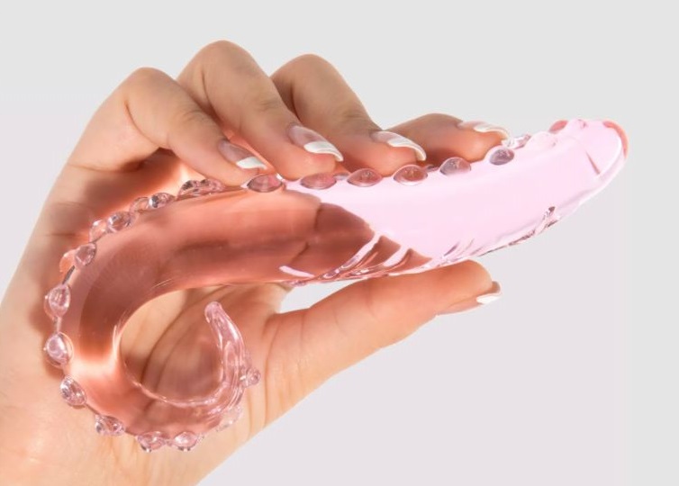 Erotická hračka Tentacle Textured Sensual Glass Dildo